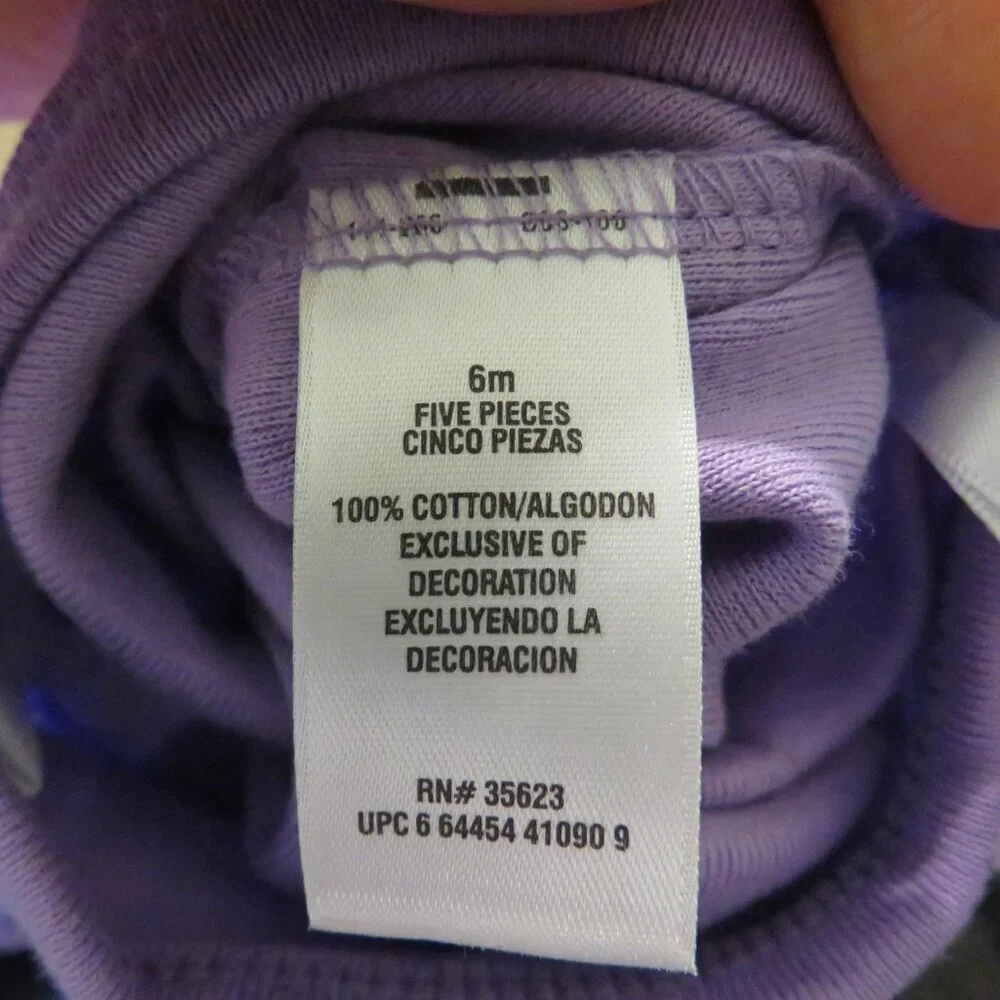 Baby Purple Cupcake embroidered bodysuit 6mts 100% cotton
